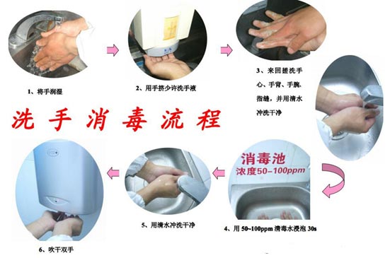 洗手消毒流程